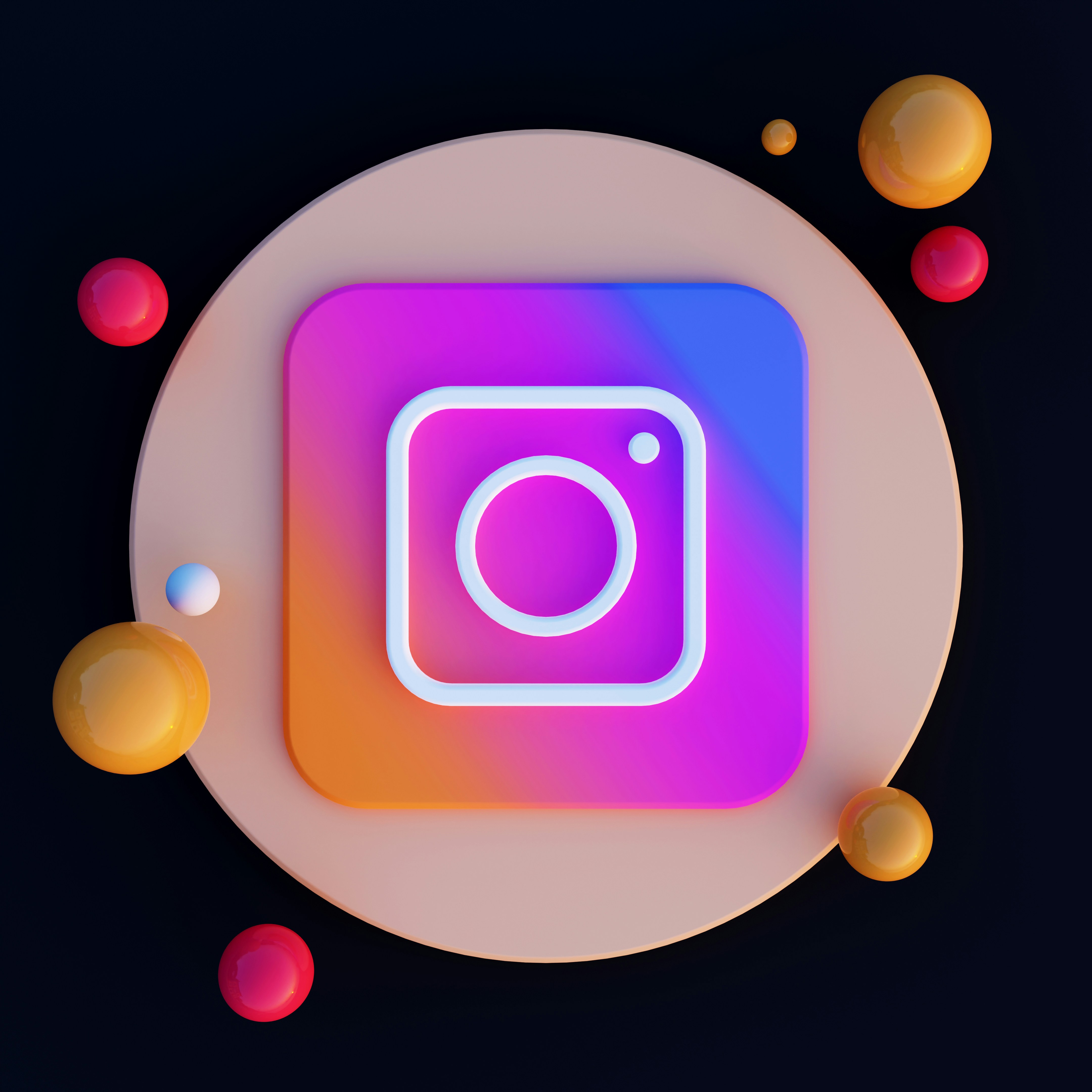 Instagram logo as a 3D aesthetic